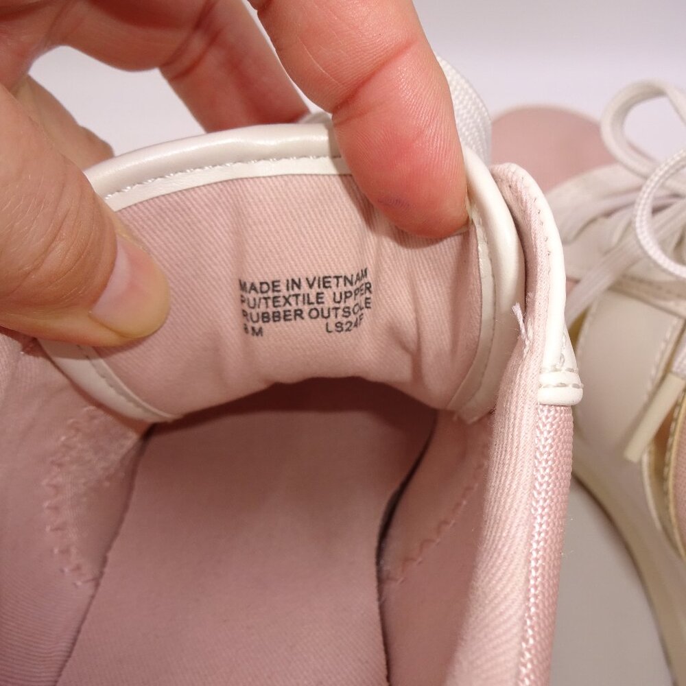 Womens Michael Kors Mabel Trainer Platform Wedge Sneakers 8 M Pink White Gold - Picture 7 of 9